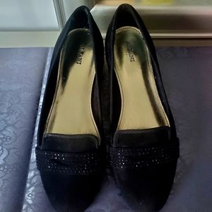 Black Suede Tuxedo Loafer Flats